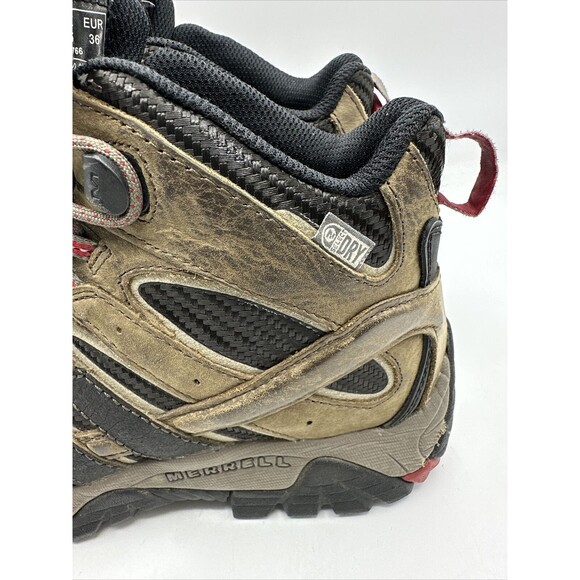 Merrell Womens Mid Hiking Boots Moab 2 Vibram Soles BROWN TAUPE Size US 6M - Picture 7 of 10